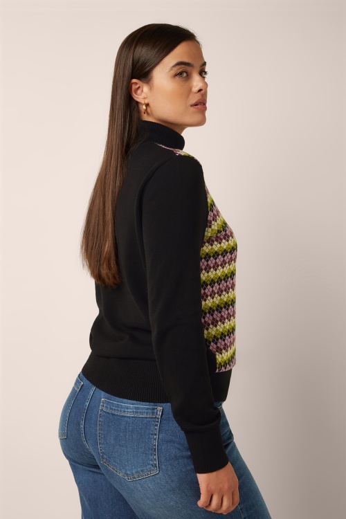 King Louie - Rollneck Chicago top in zwart 4