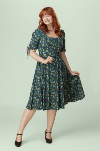 Topvintage Boutique Collection - Topvintage exclusive ~ Beatrix Fairytale jurk in petrol 2