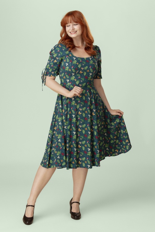 Topvintage Boutique Collection - Topvintage exclusive ~ Beatrix Fairytale jurk in petrol 2