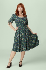 Topvintage Boutique Collection - Topvintage exclusive ~ Beatrix Fairytale jurk in petrol