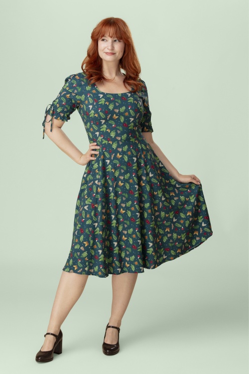 Topvintage Boutique Collection - Topvintage exclusive ~ Beatrix Fairytale jurk in petrol