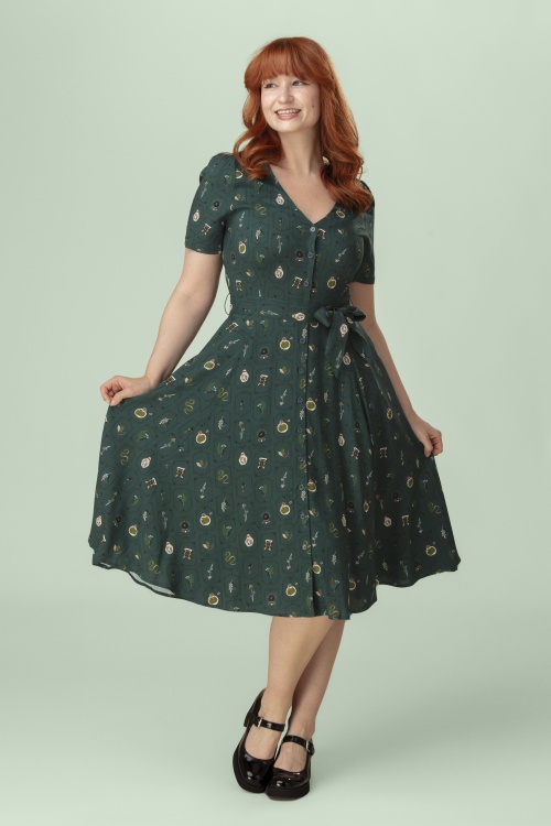 Topvintage Boutique Collection - Topvintage exclusive ~ Katie Spell jurk in teal 2