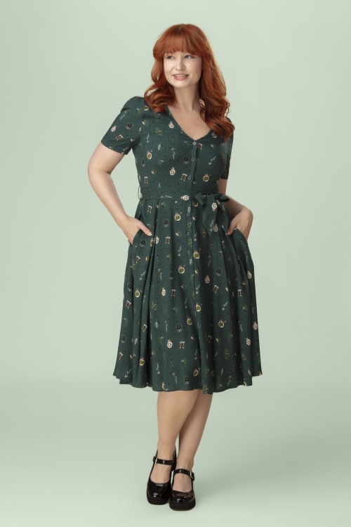 Topvintage Boutique Collection - Topvintage exclusive ~ Katie Spell jurk in teal