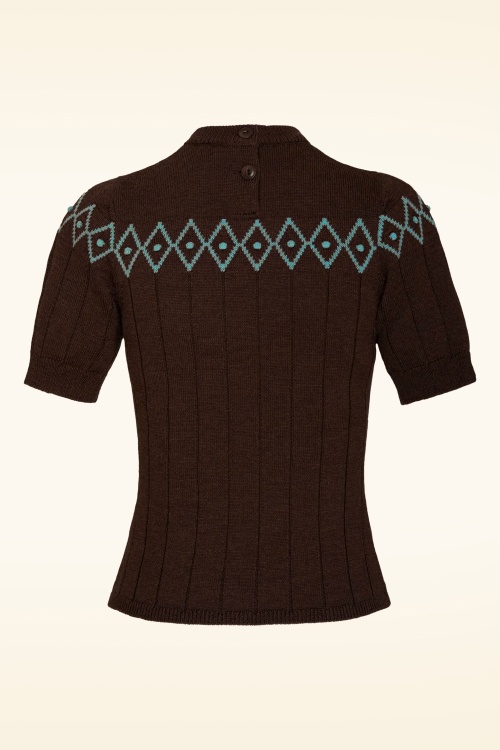 Emmy Design - The Darling Wool Diamond top in koffiemelange 2