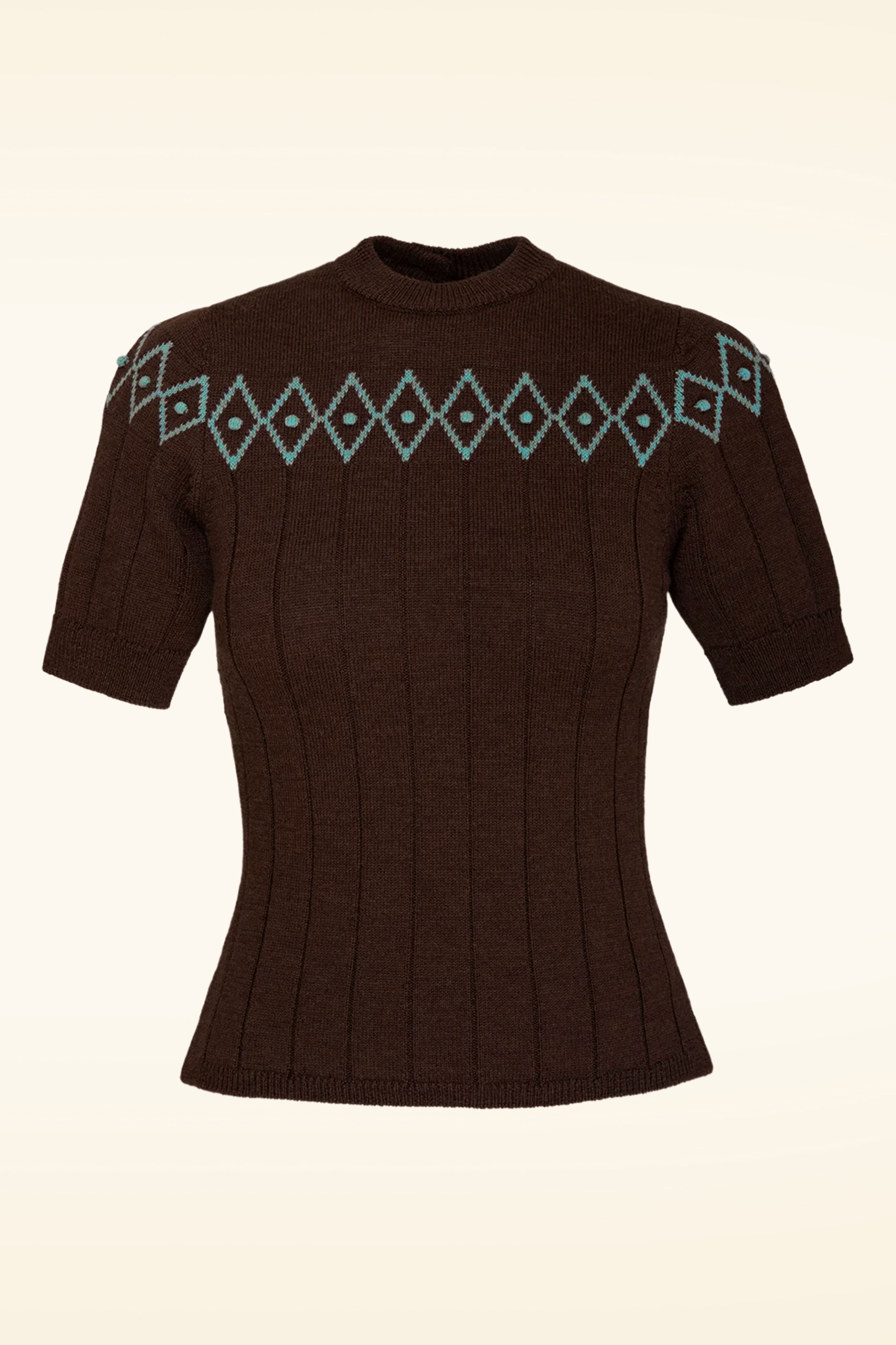 Emmy Design - The Darling Wool Diamond top in koffiemelange