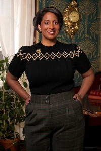 Emmy Design - The Darling Wool Diamond top in zwart 4