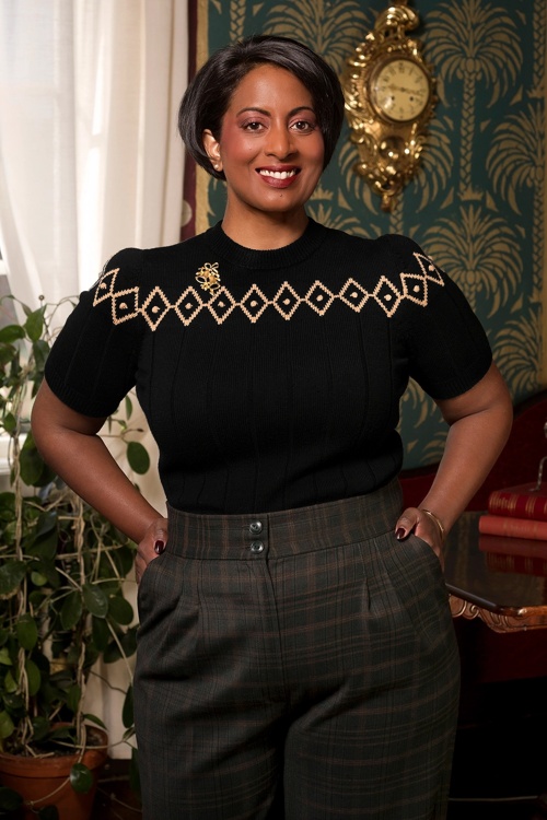 Emmy Design - The Darling Wool Diamond top in zwart 4