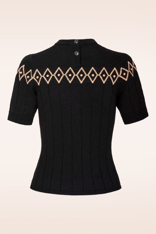 Emmy Design - The Darling Wool Diamond top in zwart 3