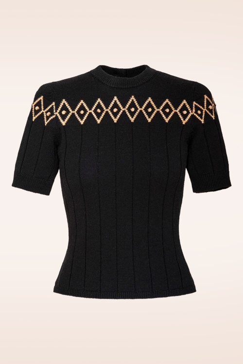 Emmy Design - The Darling Wool Diamond top in zwart