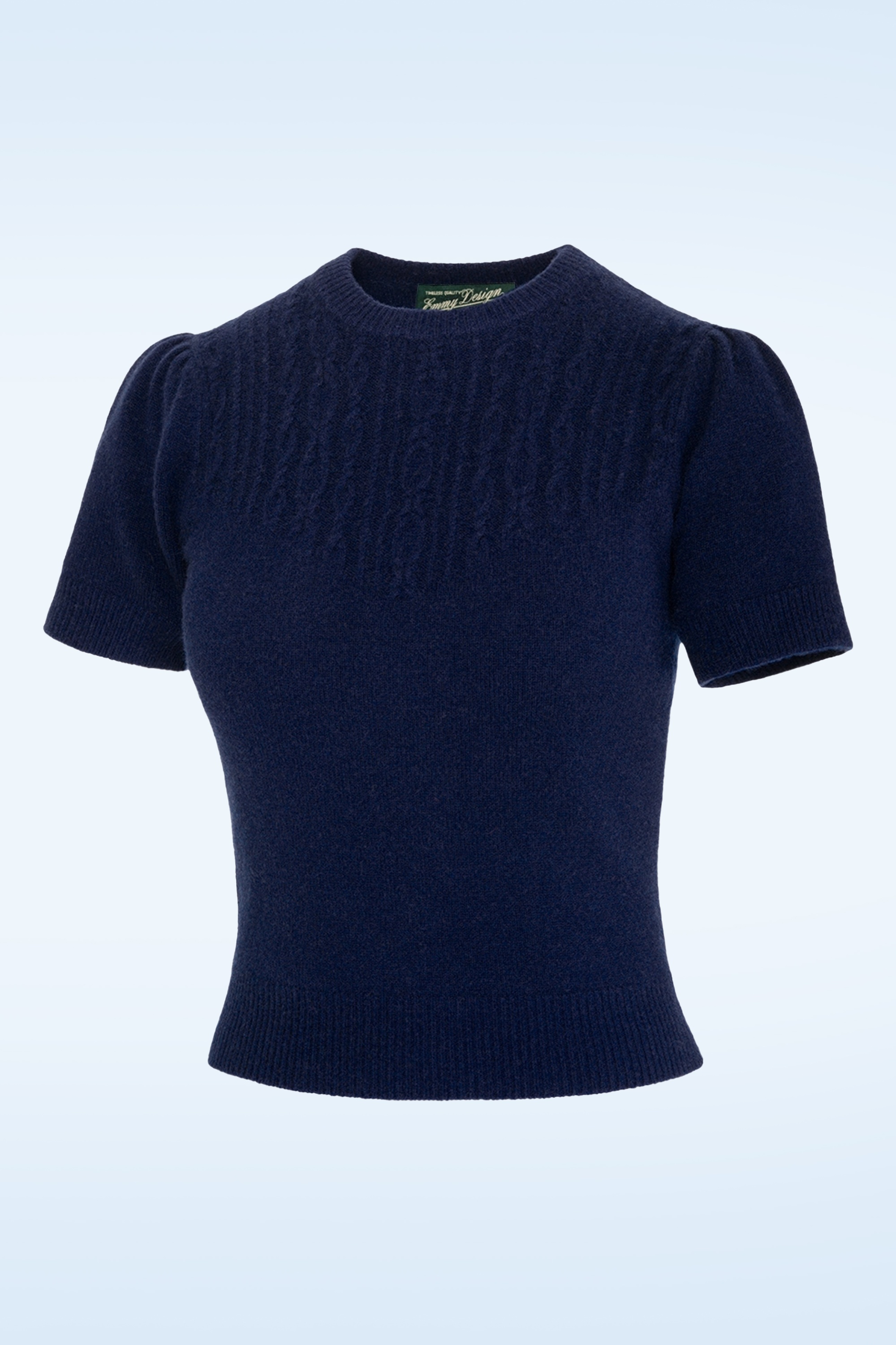 Emmy Design - The Cashmere Staple sweater in middernachtblauw