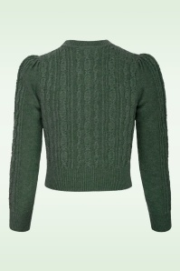Emmy Design - The Ice Skater Wool Knit cardigan in zeegroen 3