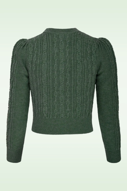 Emmy Design - The Ice Skater Wool Knit cardigan in zeegroen 3