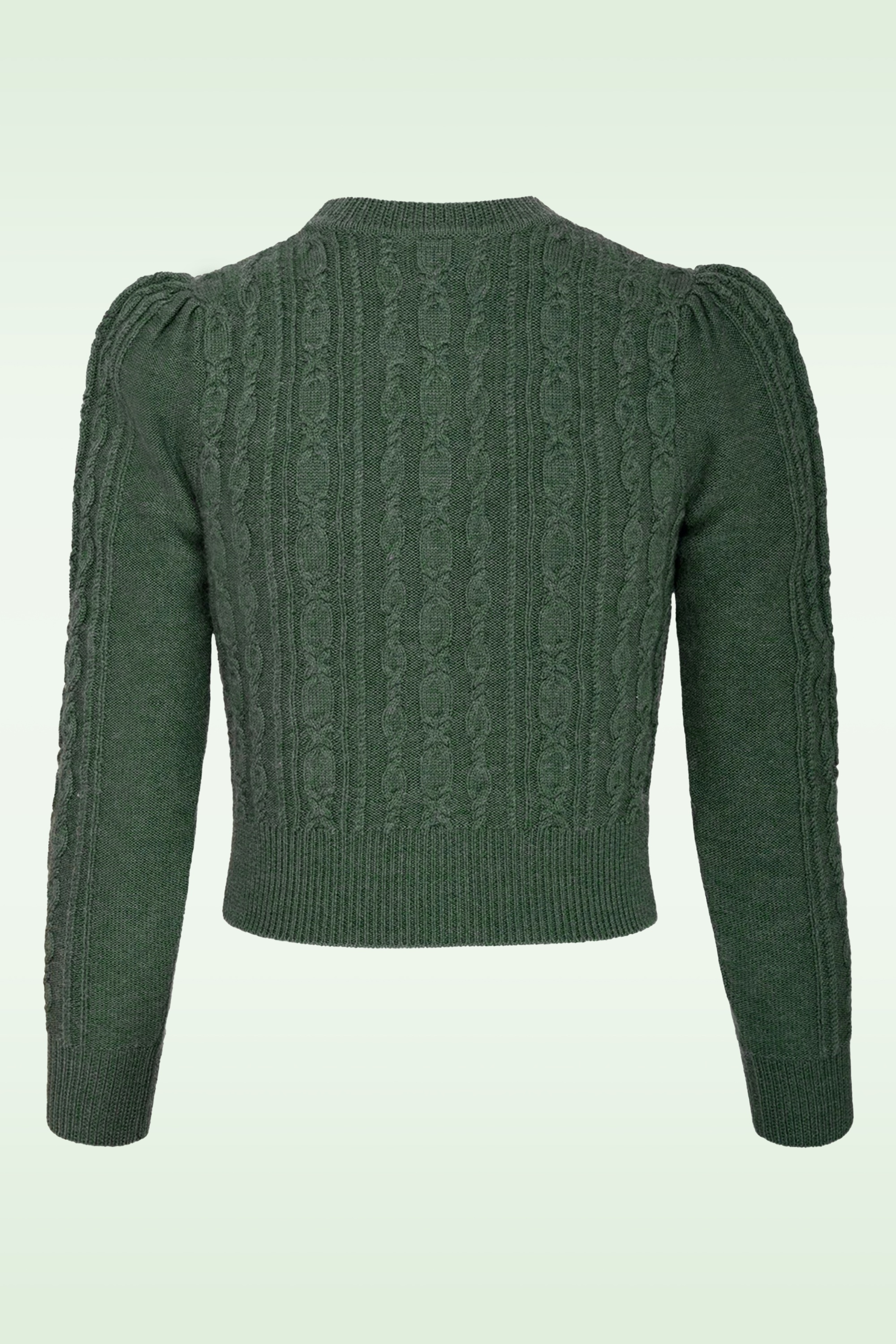 Emmy Design - The Ice Skater Wool Knit cardigan in zeegroen 3