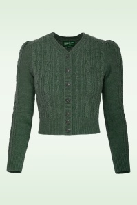 Emmy Design - The Ice Skater Wool Knit cardigan in zeegroen 2