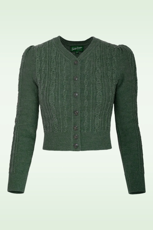 Emmy Design - The Ice Skater Wool Knit cardigan in zeegroen 2