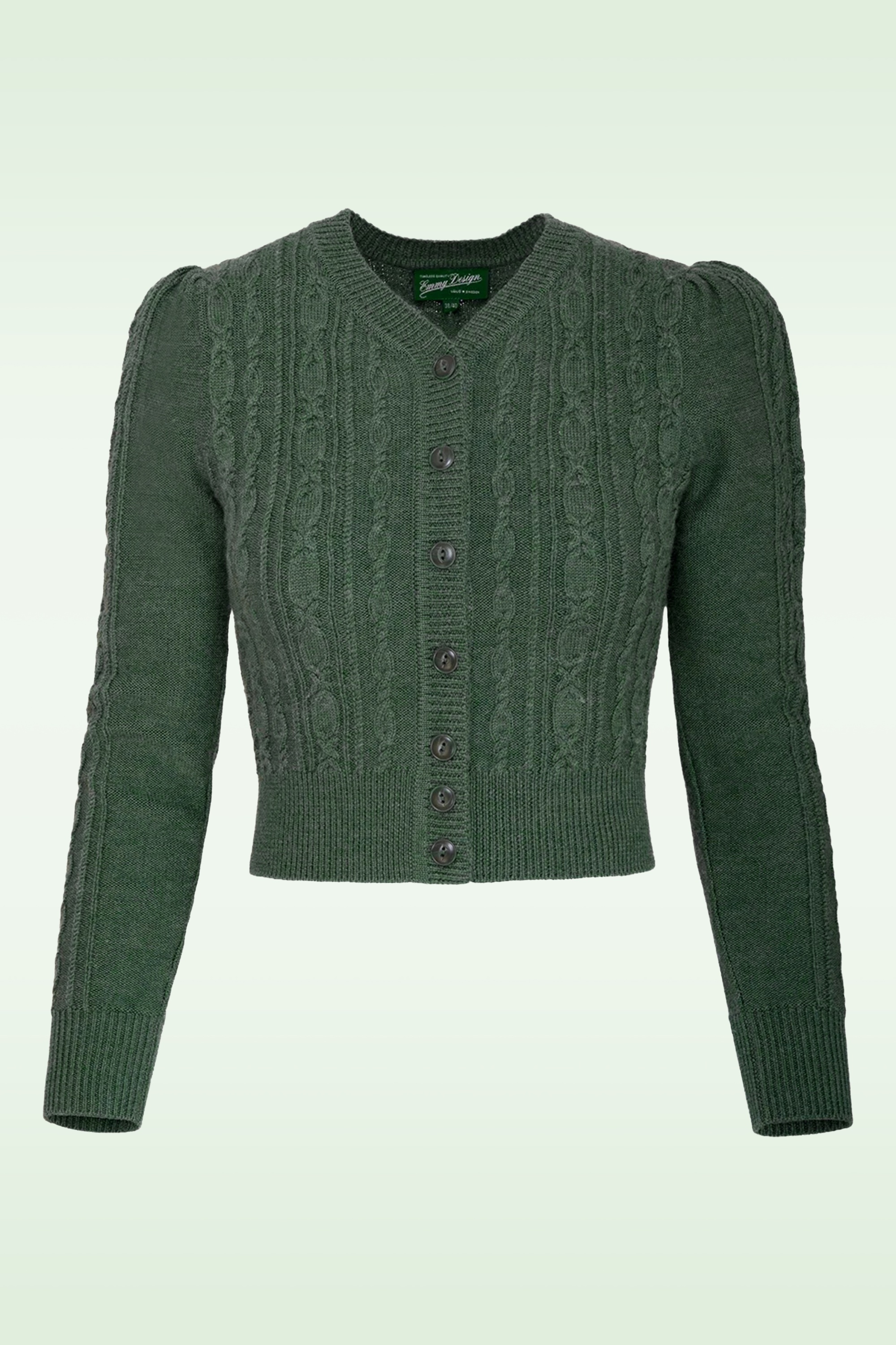 Emmy Design - The Ice Skater Wool Knit cardigan in zeegroen 2