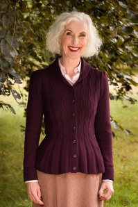 Emmy Design - The Screen Siren Wool cardigan in zwarte kers 2