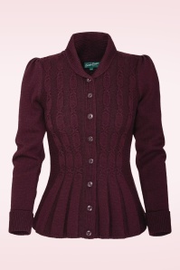 Emmy Design - The Screen Siren Wool cardigan in zwarte kers
