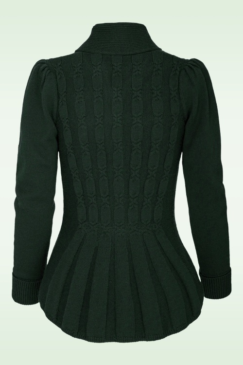 Emmy Design - The Screen Siren Wool cardigan in donker flessengroen 2
