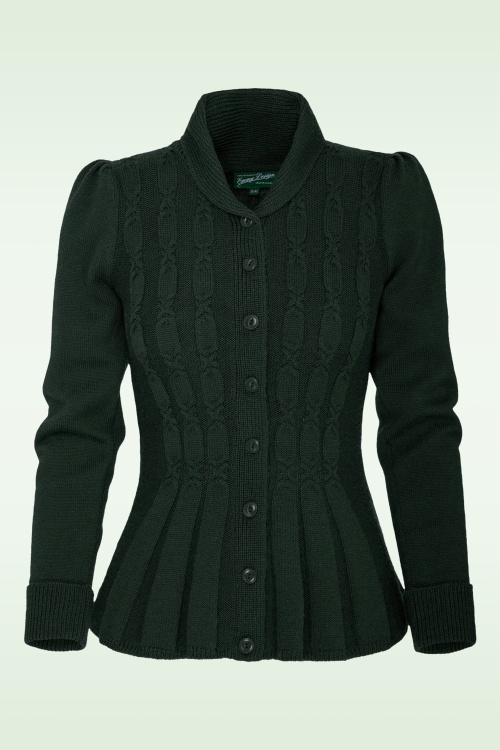 Emmy Design - The Screen Siren Wool cardigan in donker flessengroen