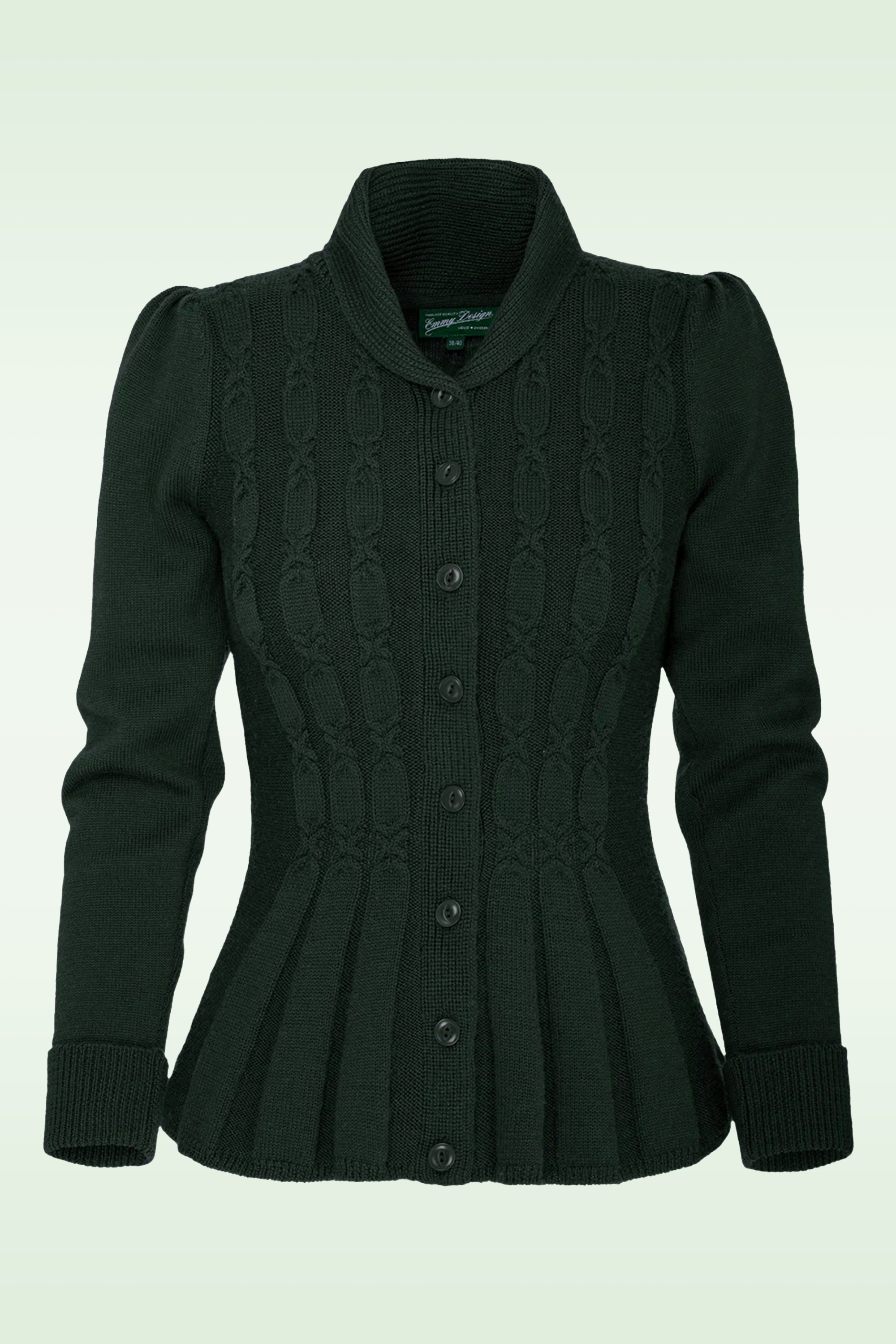 Emmy Design - The Screen Siren Wool cardigan in donker flessengroen