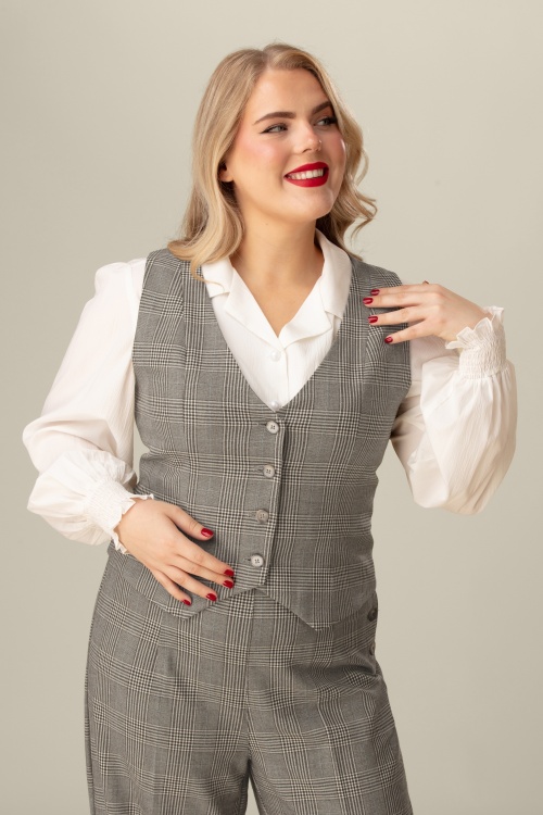 Banned Retro - Selma Prince Of Wales gilet in bruin