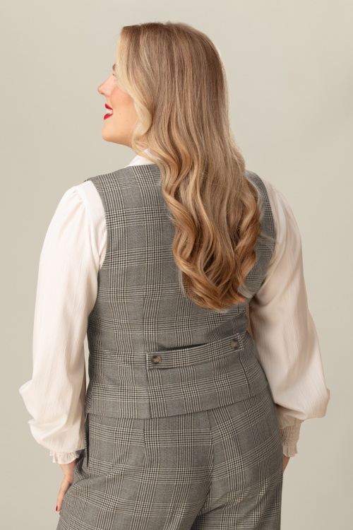 Banned Retro - Selma Prince Of Wales gilet in bruin 2