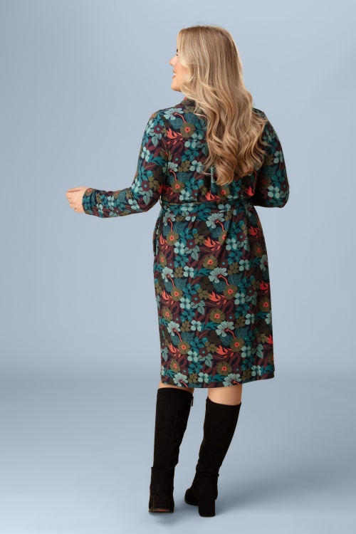 LaLamour - Pearl Slow Bloomer jurk in Navy Peony 2