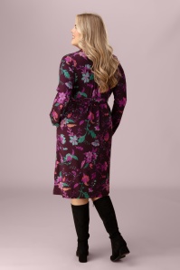 LaLamour - Pearl Dark Ivy jurk in vijgpaars 2