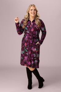 LaLamour - Pearl Dark Ivy jurk in vijgpaars