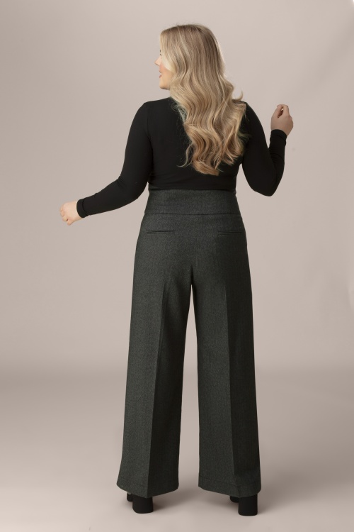 Femkit - Pantalon habillé à chevrons Bonny en anthracite foncé 3