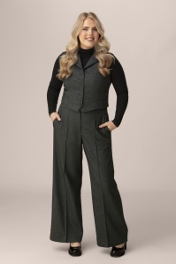 Femkit - Pantalon habillé à chevrons Bonny en anthracite foncé