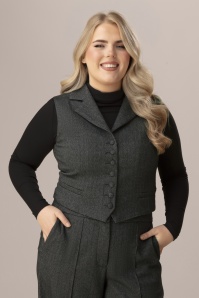 Femkit - Gilet à chevrons Margie en anthracite foncé