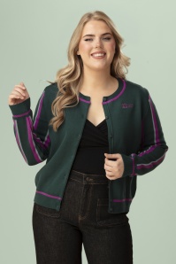 LaLamour - Jade Line Knitted Cardigan in Mediterranea