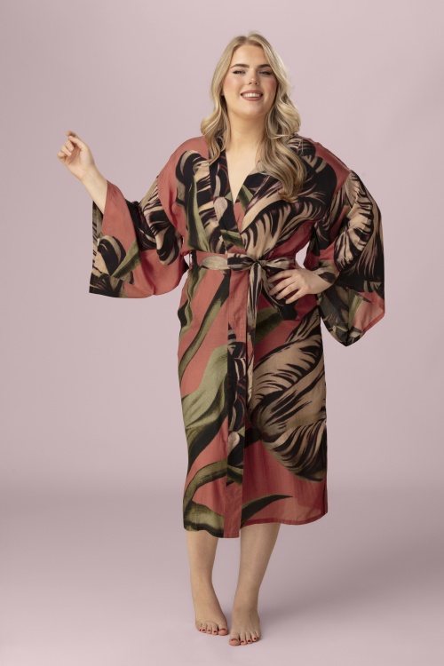 Powder - Tulip Kimono-Hauskleid mehrfarbig