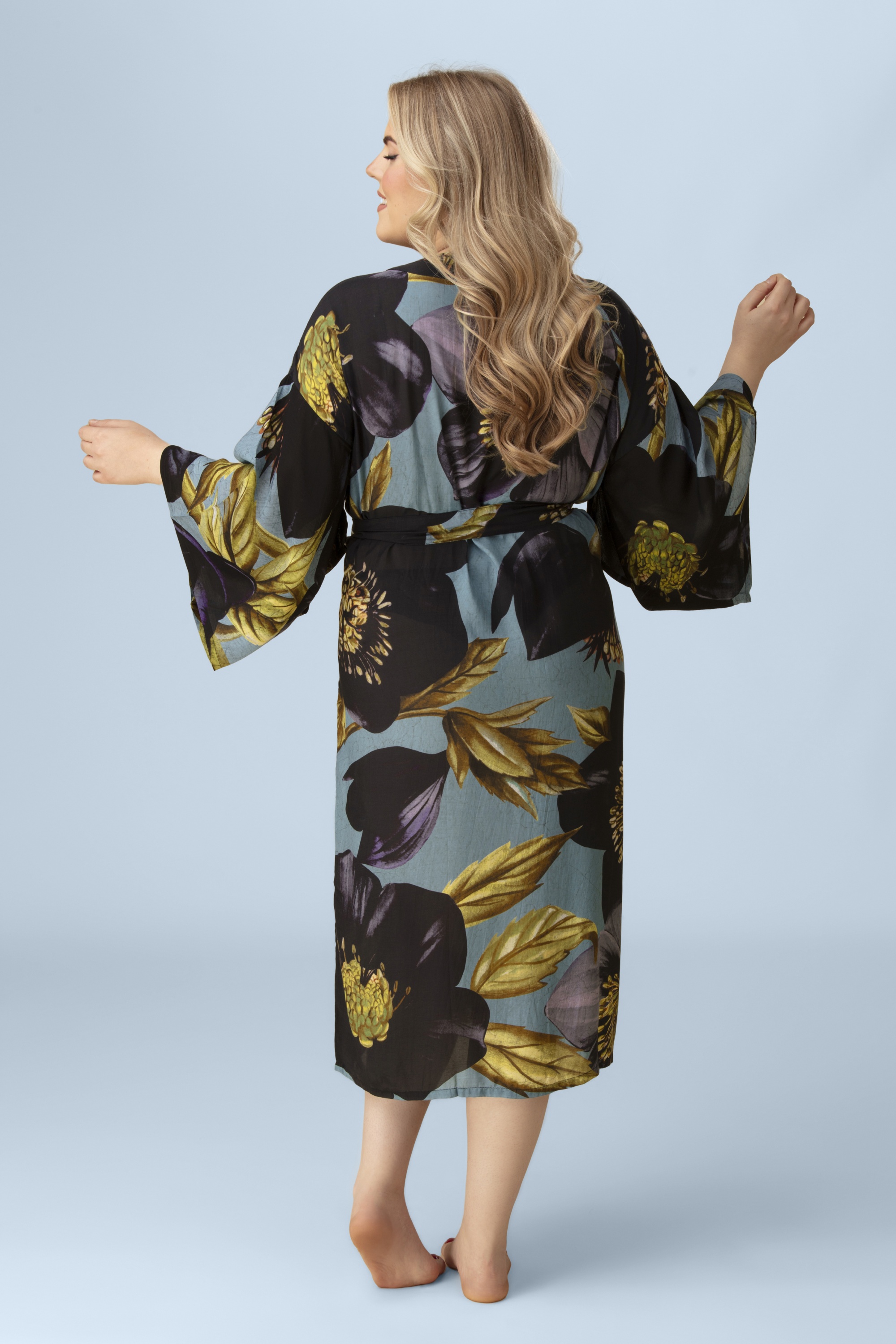 Powder - Hellebore Kimono Gown in Blue 2