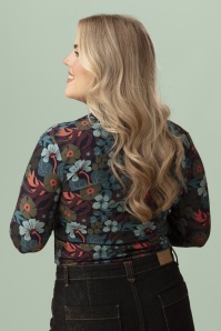 LaLamour - Sill Slow Bloomer Blouse in Navy Peony 2