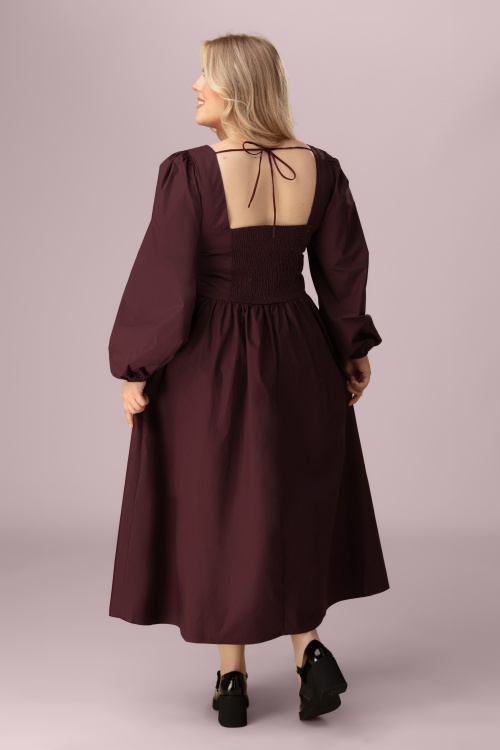 Glamorous - Melly midaxi jurk in bordeaux 2
