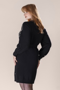 Smashed Lemon - Outline Garden Strickkleid in Schwarz und Sand 3