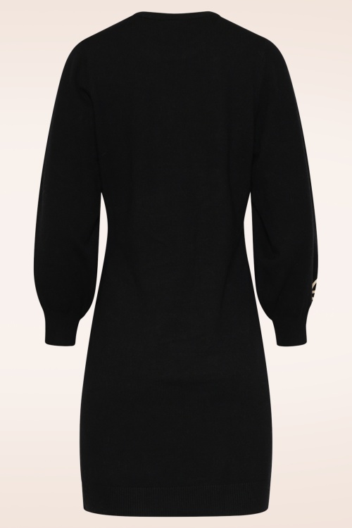 Smashed Lemon - Outline Garden Strickkleid in Schwarz und Sand 4