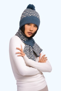 Powder - Bonnet à pompon Agatha en bleu jean 3