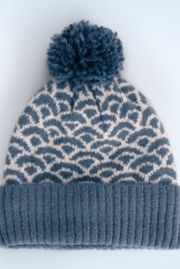 Powder - Bonnet à pompon Agatha en bleu jean 2
