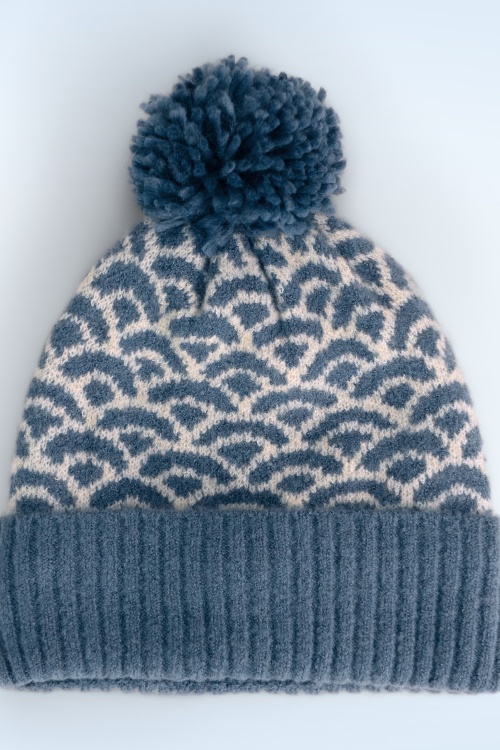 Powder - Bonnet à pompon Agatha en bleu jean 2