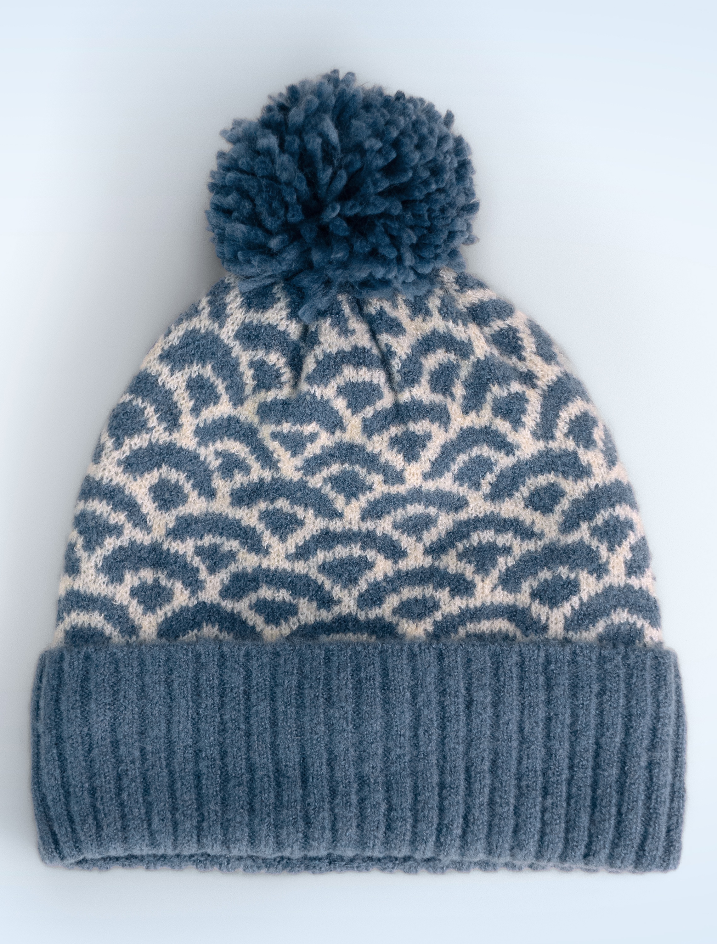 Powder - Bonnet à pompon Agatha en bleu jean 2