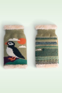 Powder - Puffin polswarmers in mosgroen