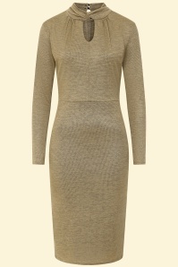 Vintage Chic for Topvintage - Topvintage exclusive ~ Fayen Sparkling Pencil Dress in Gold