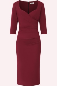 Vintage Chic for Topvintage - Exclusivité Topvintage ~ Robe crayon Nina en bordeaux