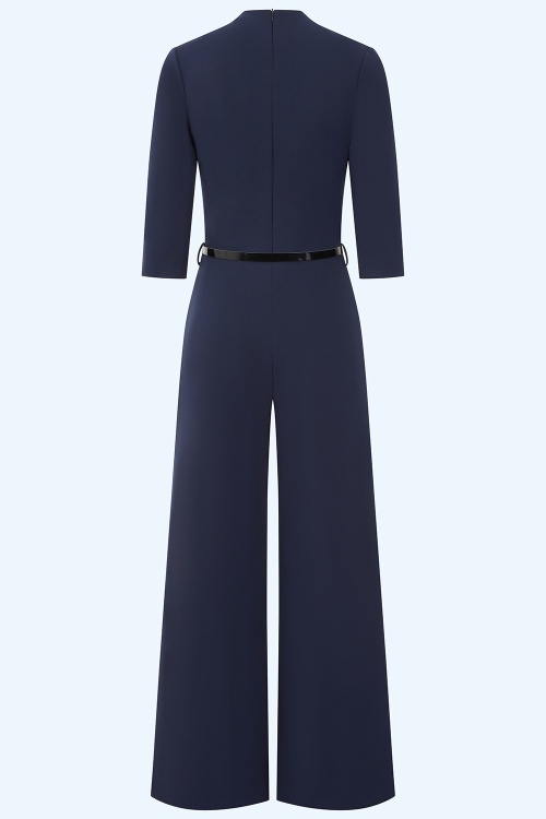 Vintage Chic for Topvintage - Topvintage exclusive ~ Jennifer jumpsuit in marineblauw 2