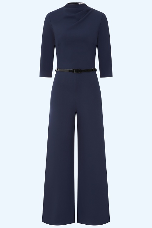 Vintage Chic for Topvintage - Topvintage exclusive ~ Jennifer jumpsuit in marineblauw
