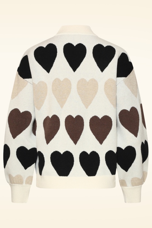 Smashed Lemon - Holly Hearts Pullover in Beige 2